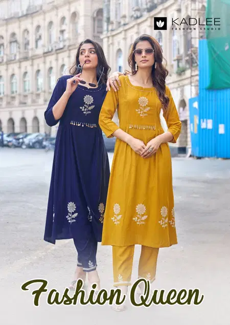 Fashion Queen By Kadlee Rayon Printed Kurti With Bottom Wholesalers In Surat